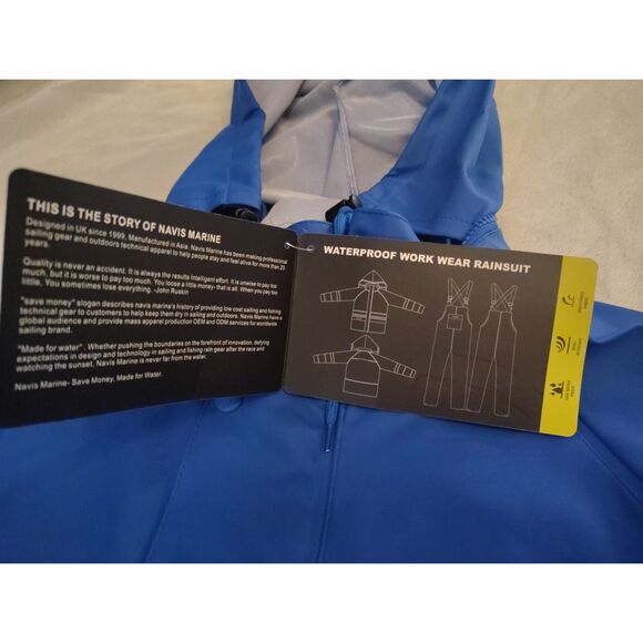 NWT NAVIS Marine Rain Suit Workwear NS005 Size Small Fishing Boating Hurricane - Picture 10 of 16
